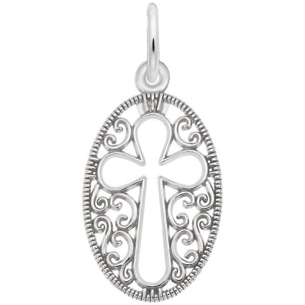Sterling Silver Filigree Cross Charm Harmony Jewellers Grimsby, ON