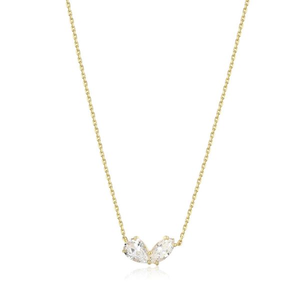 REIGN Sterling Silver Gold Plated CZ 16+2