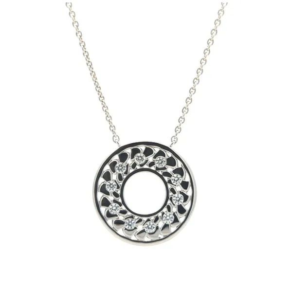Sterling Silver Rhodium Plated Necklace And Pendant With Cubic Zirconia Harmony Jewellers Grimsby, ON