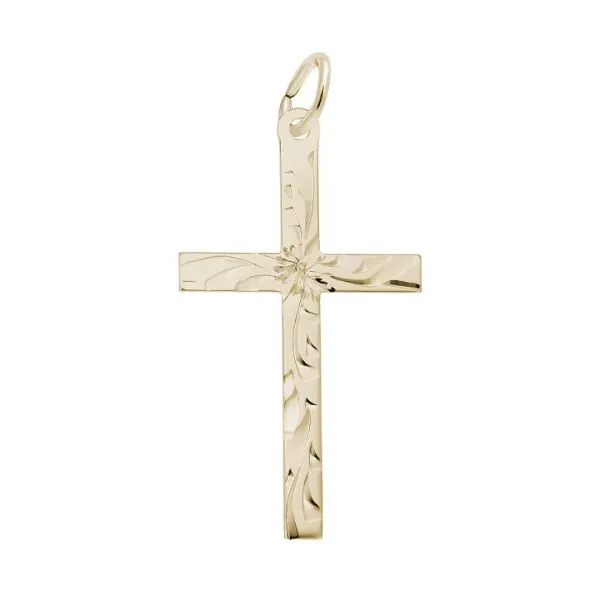 Gold Plated Medium Flared Cross Charm Harmony Jewellers Grimsby, ON