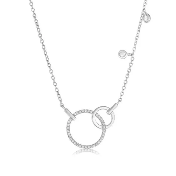 Sterling Silver Linked Circle CZ Charm Necklace Harmony Jewellers Grimsby, ON