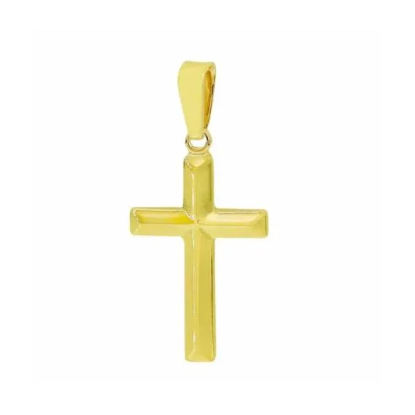 Sterling Silver Gold Plated Plain Cross Pendant Harmony Jewellers Grimsby, ON