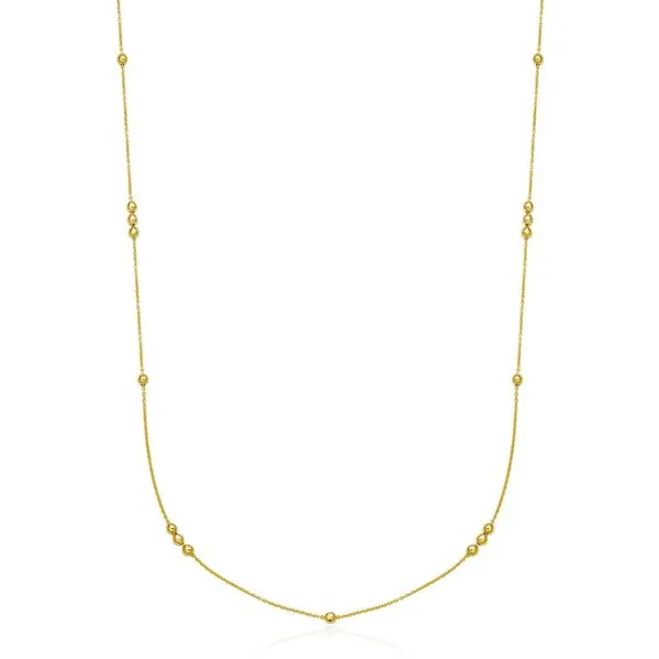 Reign Sterling Silver Gold Plated Bead Necklace 36