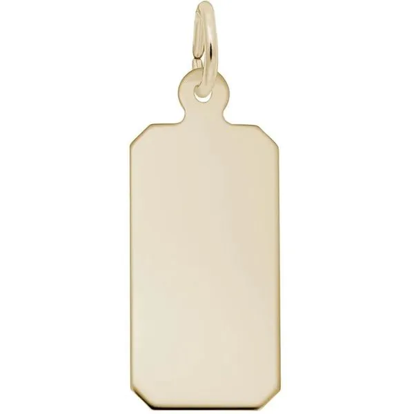 Sterling Silver Gold Plated Dog Tag Charm Harmony Jewellers Grimsby, ON