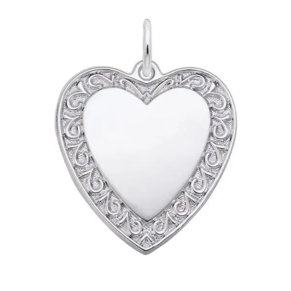 Scrolled Classic Heart Charm Harmony Jewellers Grimsby, ON