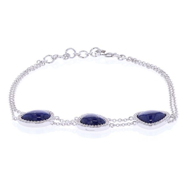 Sterling Silver Rhodium Plated Lapis 7