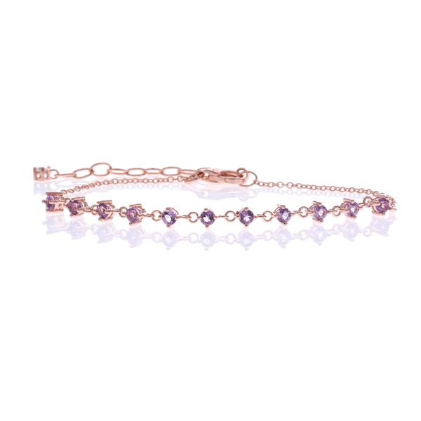 REIGN Sterling Silver Rose Gold Plated Amethyst and CZ 6.25