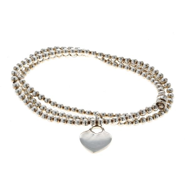 Sterling Silver Bead Wrap Bracelet with Heart Charm Harmony Jewellers Grimsby, ON
