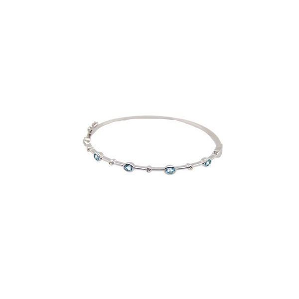 Breuning - Sterling Silver Rhodium Plated Blue Topaz and Genuine White Sapphire Bracelet Harmony Jewellers Grimsby, ON