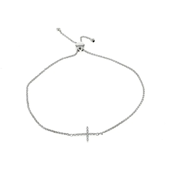 Reign Sterling Silver CZ Cross 9