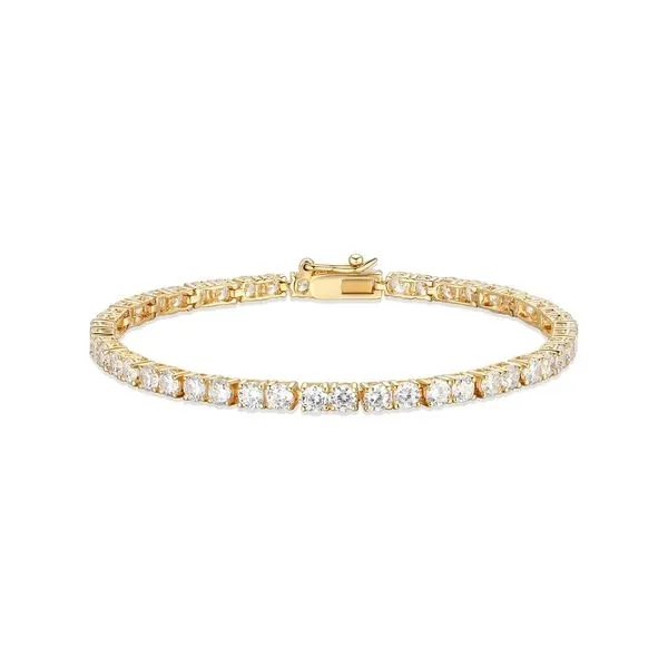 Reign Sterling Silver Gold Plated CZ 6.75