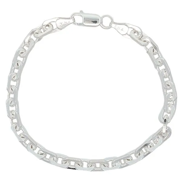 Sterling Silver 5.5mm Hammered Diamond Cut Cable Link 8