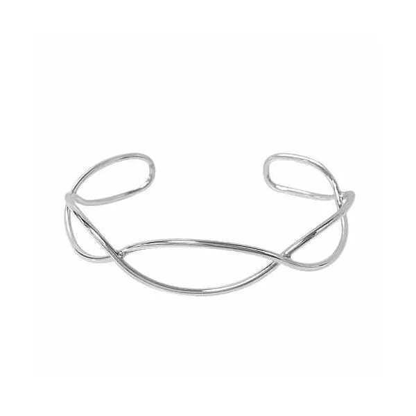 Sterling Silver Cuff Bangle With Wavy Design Harmony Jewellers Grimsby, ON