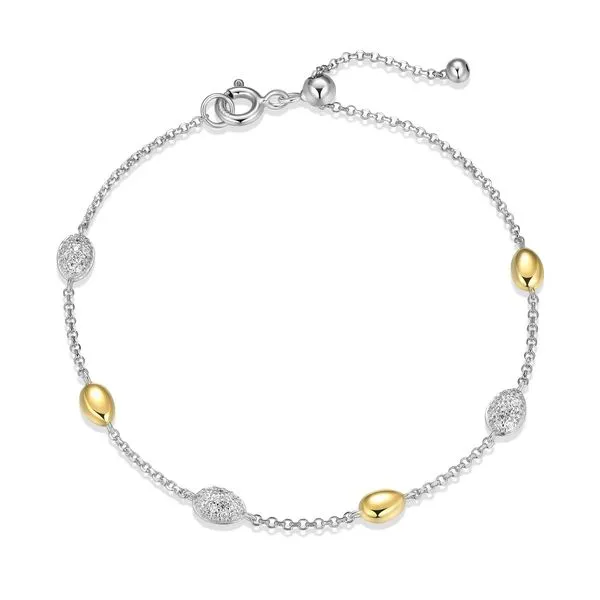 Reign Sterling Silver Two-Toned Teardrop 7.5
