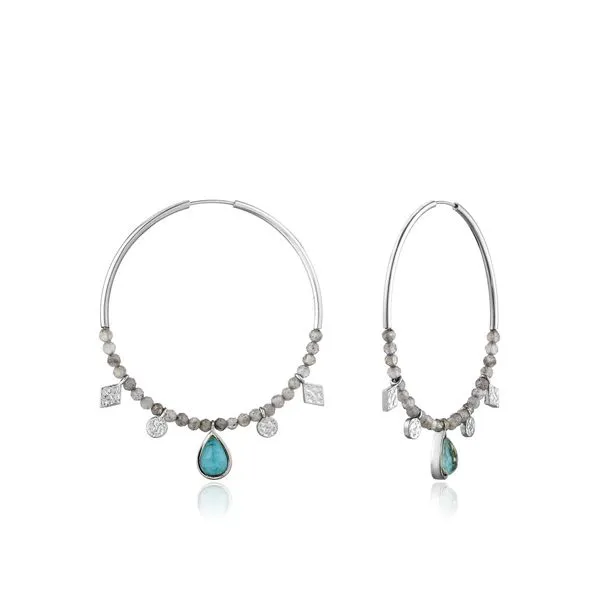 Ania Haie - Turquoise Labradorite Silver Hoop Earrings Harmony Jewellers Grimsby, ON