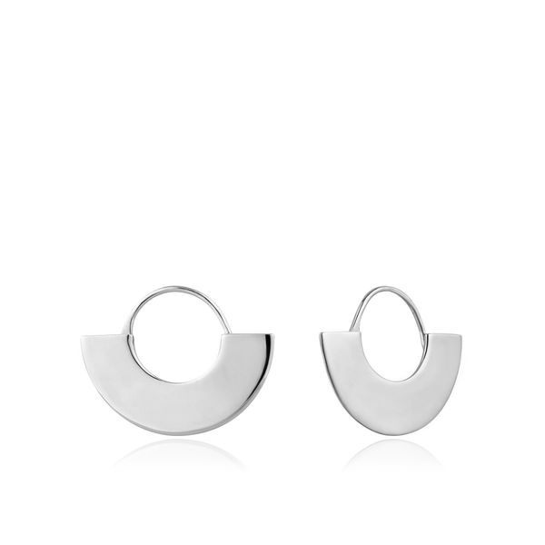 Silver Geometry Fan Hoop Earrings Harmony Jewellers Grimsby, ON