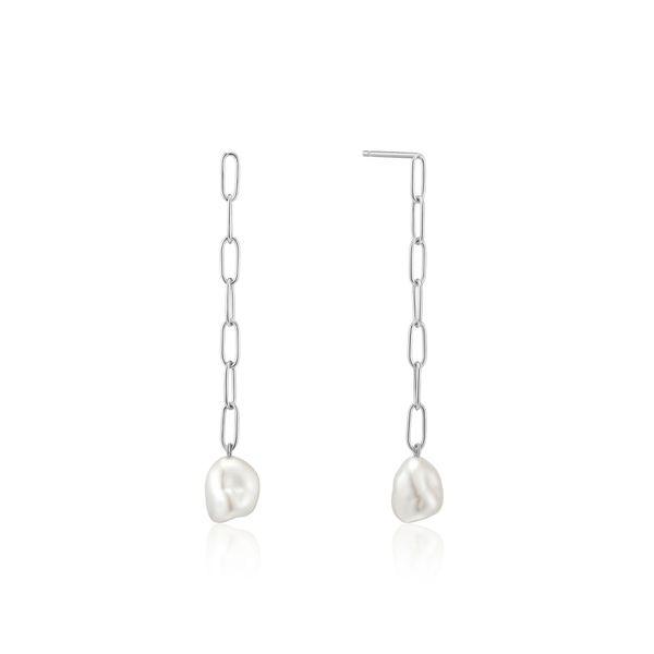 Silver Pearl Chunky Drop Earrings Harmony Jewellers Grimsby, ON