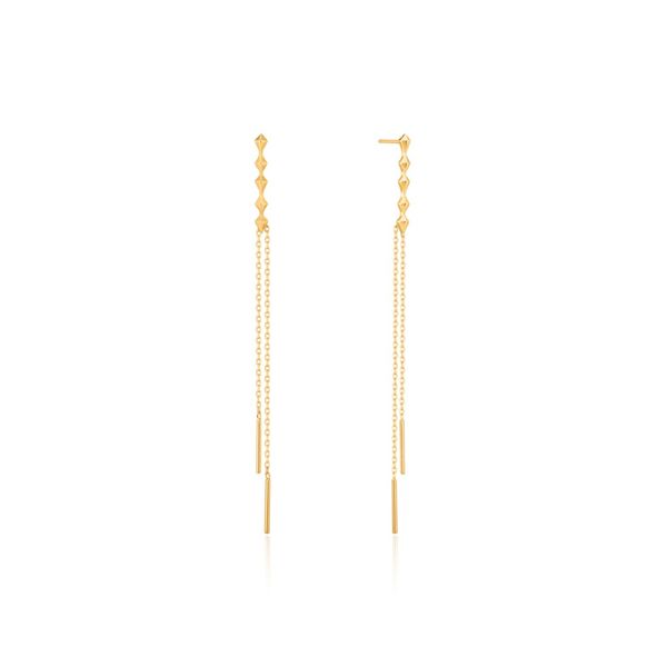 Gold Spike Double Drop Earrings, Gold Harmony Jewellers Grimsby, ON