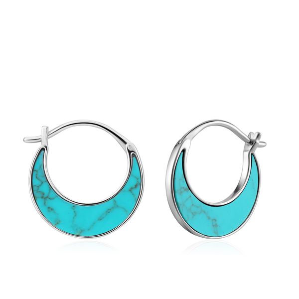 Turning Tides Silver Tidal Turquoise Crescent Earrings Harmony Jewellers Grimsby, ON