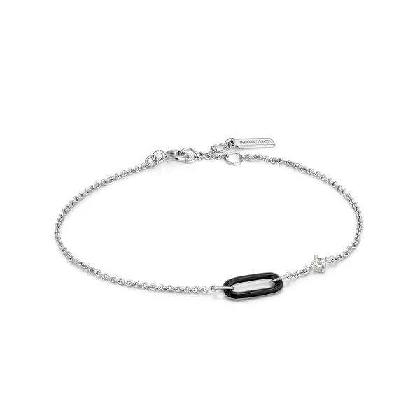 Bright Future Raven Black Enamel Silver Link Bracelet Harmony Jewellers Grimsby, ON