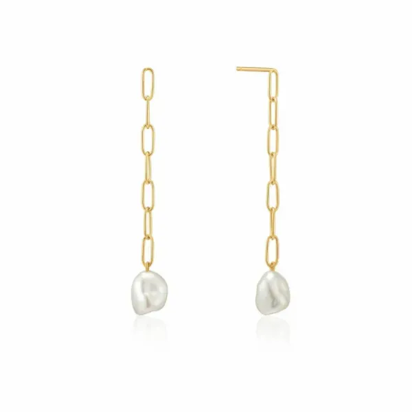 Pearl of Wisdom Pearl Chunky Drop Gold Earrings Harmony Jewellers Grimsby, ON