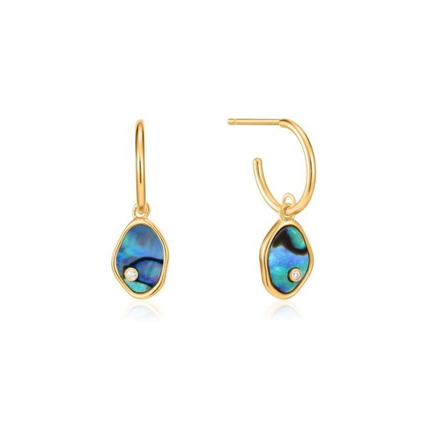 Turning Tides Tidal Abalone Mini Hoop Gold Earrings Harmony Jewellers Grimsby, ON