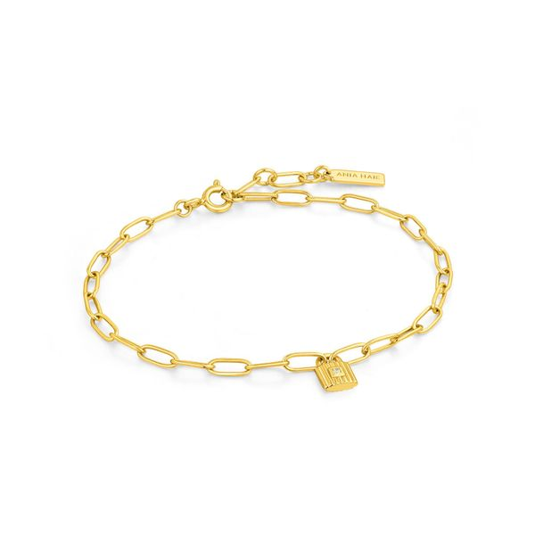 Under Lock & Key Gold Chunky Chain Padlock Bracelet Harmony Jewellers Grimsby, ON
