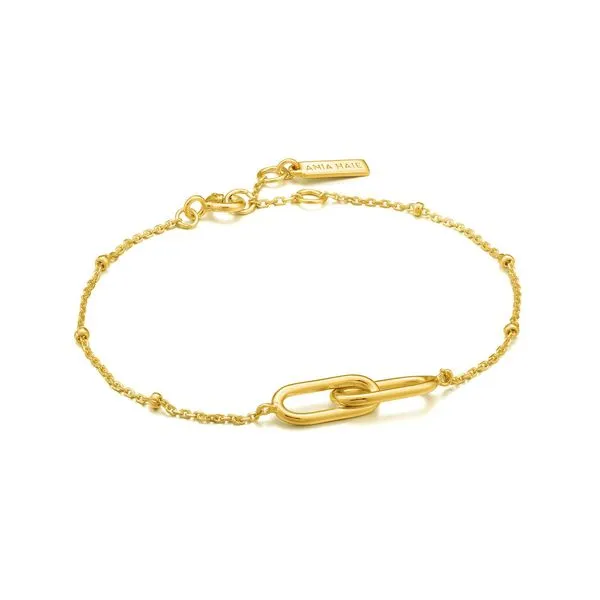 Chain Reaction Beaded Chain Link Gold Bracelet Harmony Jewellers Grimsby, ON