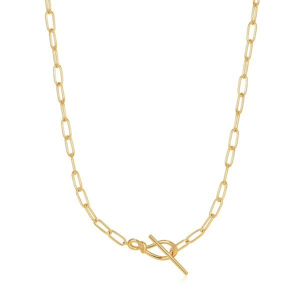 Forget Me Knot Gold Knot T Bar Chain Necklace Harmony Jewellers Grimsby, ON