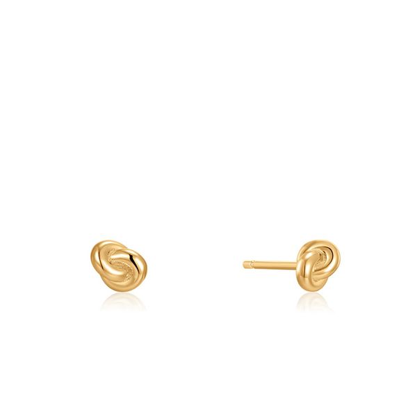 Forget Me Knot Shiny Gold Knot Stud Earrings Harmony Jewellers Grimsby, ON