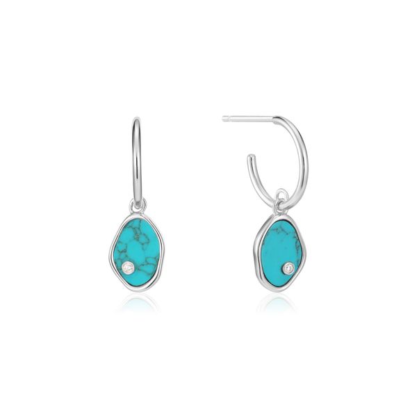 Turning Tides Tidal Turquoise Silver Mini Hoop Earrings Harmony Jewellers Grimsby, ON