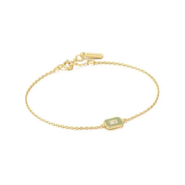 Sage Enamel Emblem Gold Bracelet Harmony Jewellers Grimsby, ON