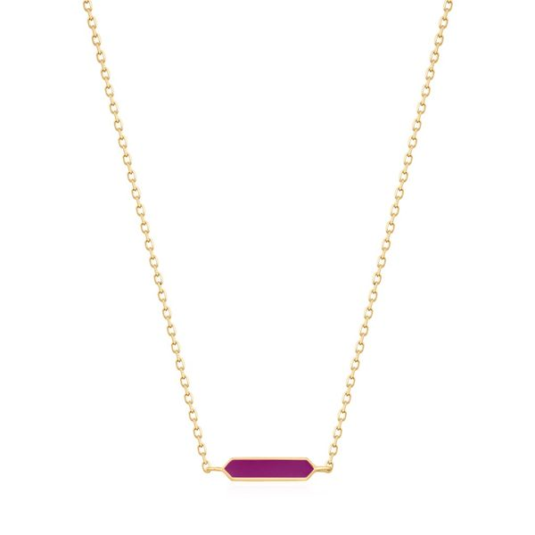 Bright Future Berry Enamel Bar Gold Necklace Harmony Jewellers Grimsby, ON