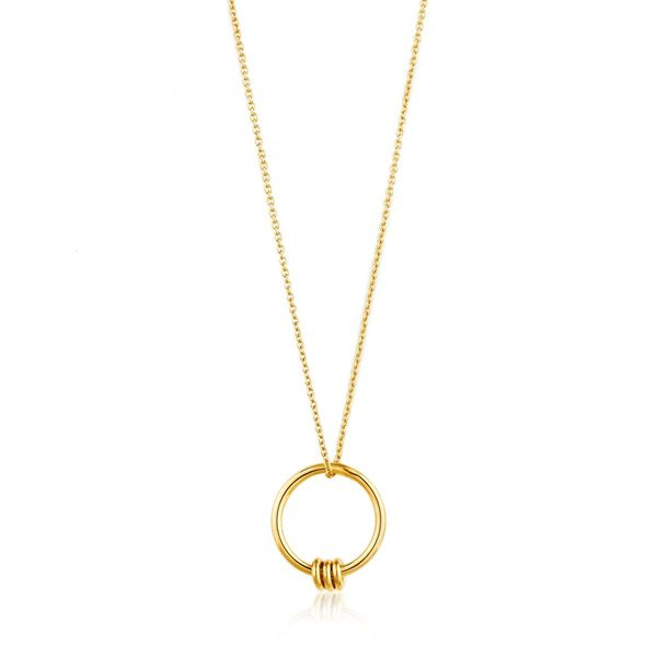 Modern Circle Necklace Shiny Gold Harmony Jewellers Grimsby, ON