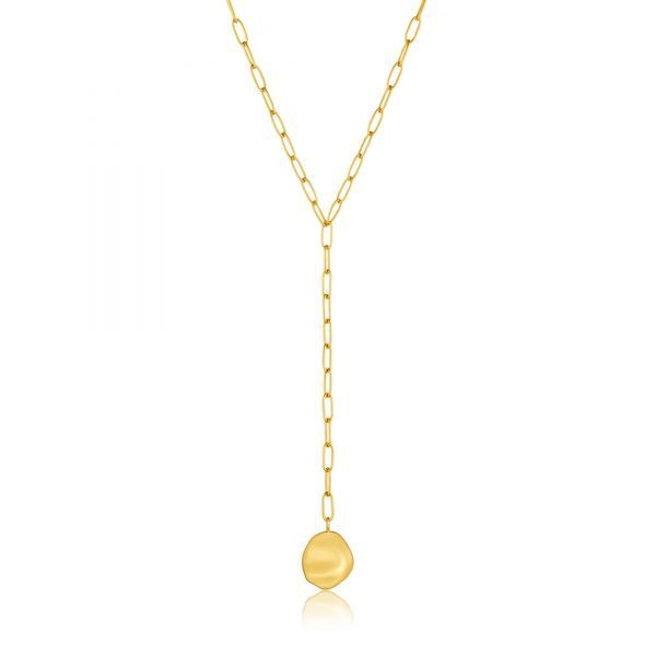 Crush  Disc Y Necklace Shiny Gold Harmony Jewellers Grimsby, ON