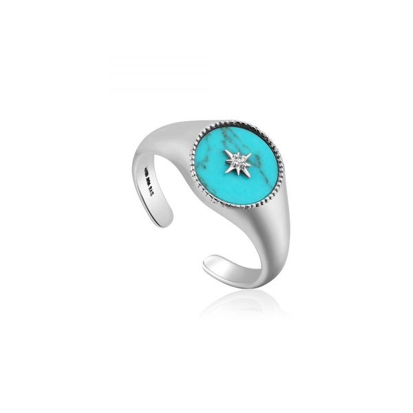 Hiden Gem Turquoise Emblem Signet Ring Silver Harmony Jewellers Grimsby, ON