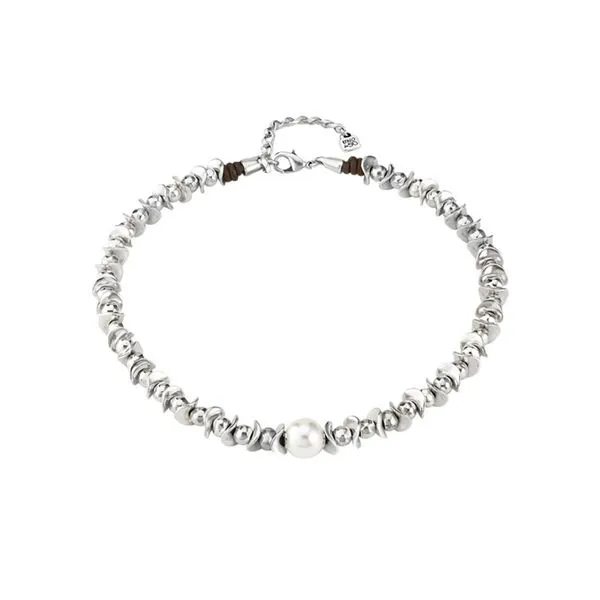 LA PERLA DEL DESIERTO Short Silver Plated Necklace with Pearl Harmony Jewellers Grimsby, ON