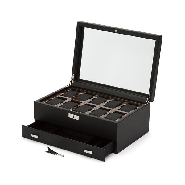 Roadster 10 Piece Watch Box with Drawer Image 2 Harmony Jewellers Grimsby, ON