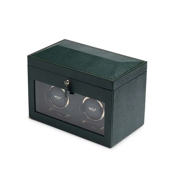 British Racing Double Watch Winder with Storage - Green Image 3 Harmony Jewellers Grimsby, ON