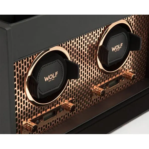 Axis Double Watch Winder with Storage - Copper Image 3 Harmony Jewellers Grimsby, ON