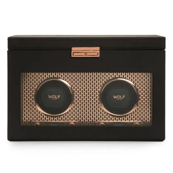 Axis Double Watch Winder with Storage - Copper Harmony Jewellers Grimsby, ON