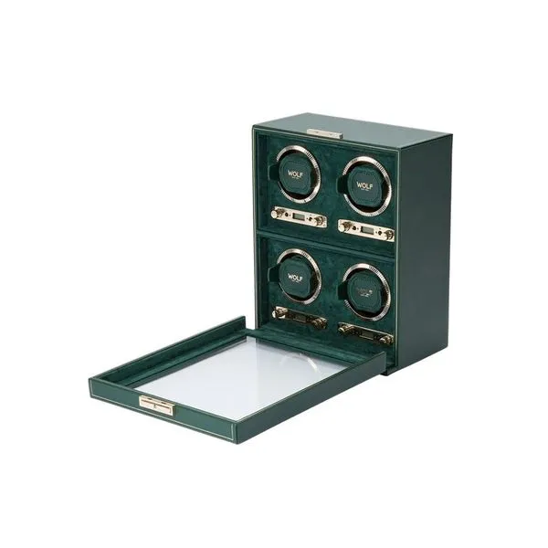 British Racing 4 Piece Watch Winder - Green Image 2 Harmony Jewellers Grimsby, ON