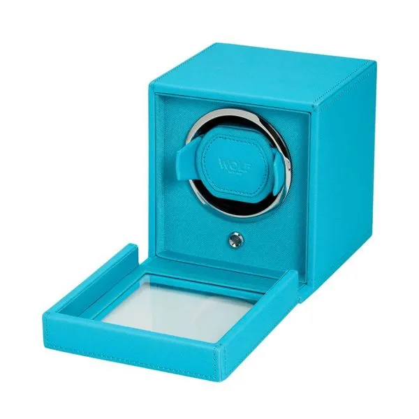 Cub Single Watch Winder With Cover - Turquoise Image 4 Harmony Jewellers Grimsby, ON