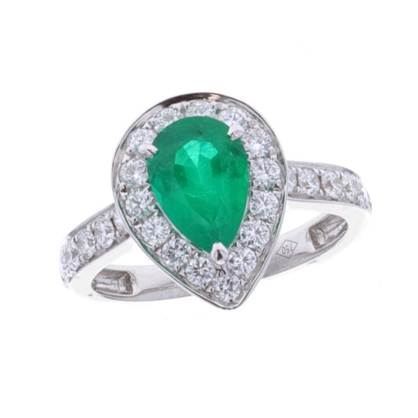 18KT White Gold Emerald and Diamond Ring Harmony Jewellers Grimsby, ON