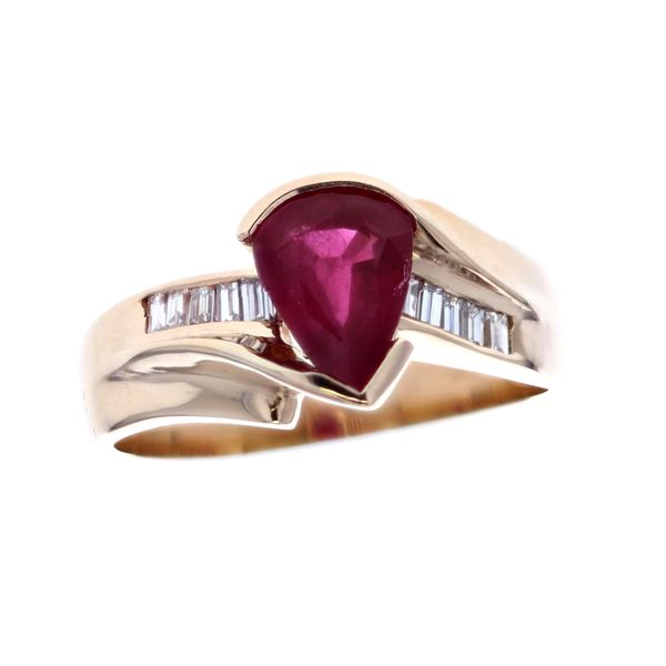 14KT Yellow Gold Flux Filled Ruby and 0.28ctw Diamond Ring Harmony Jewellers Grimsby, ON