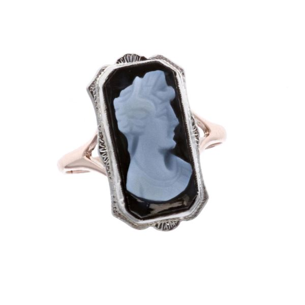 10KT Rose and White Gold Onyx Cameo Ring Harmony Jewellers Grimsby, ON