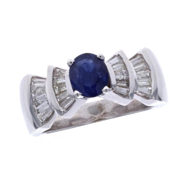 14KT White Gold Natural Blue Sapphire and 0.65ctw Diamond Ring Harmony Jewellers Grimsby, ON