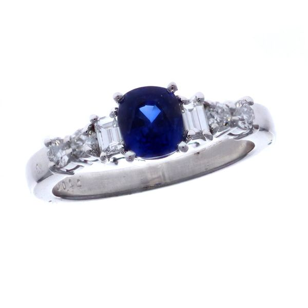 18KT White Gold Natural Blue Sapphire and 0.44ctw Diamond Ring Harmony Jewellers Grimsby, ON