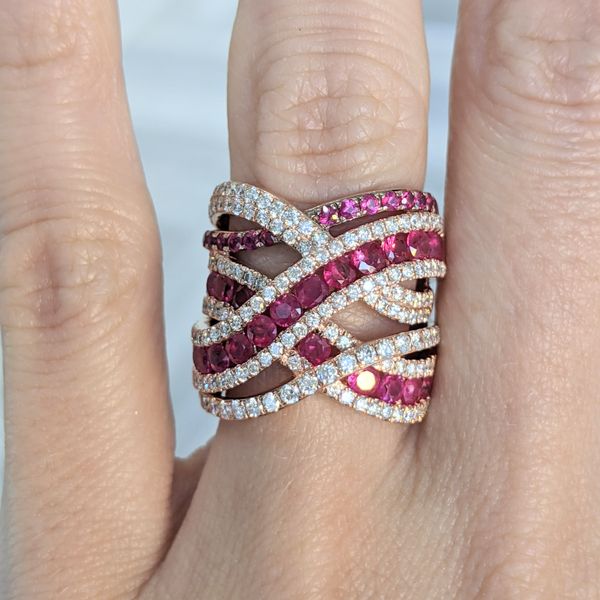 14KT Rose Gold Natural Ruby and 1.35ctw Diamond Fashion Ring Image 3 Harmony Jewellers Grimsby, ON