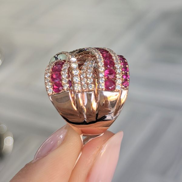14KT Rose Gold Natural Ruby and 1.35ctw Diamond Fashion Ring Image 4 Harmony Jewellers Grimsby, ON